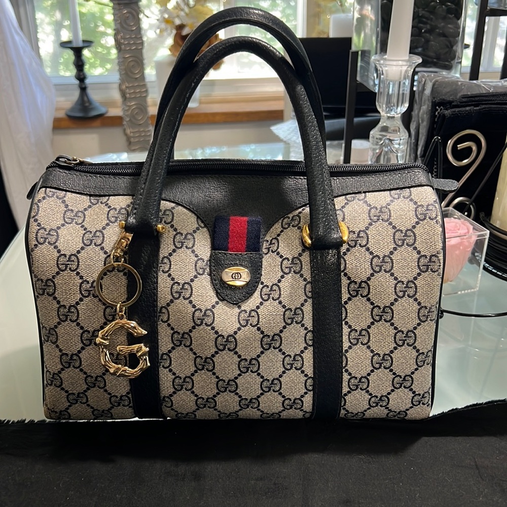 Authentic Vtg GUCCI Boston SPEEDY Doctor Bag "Accessory Collection" Navy